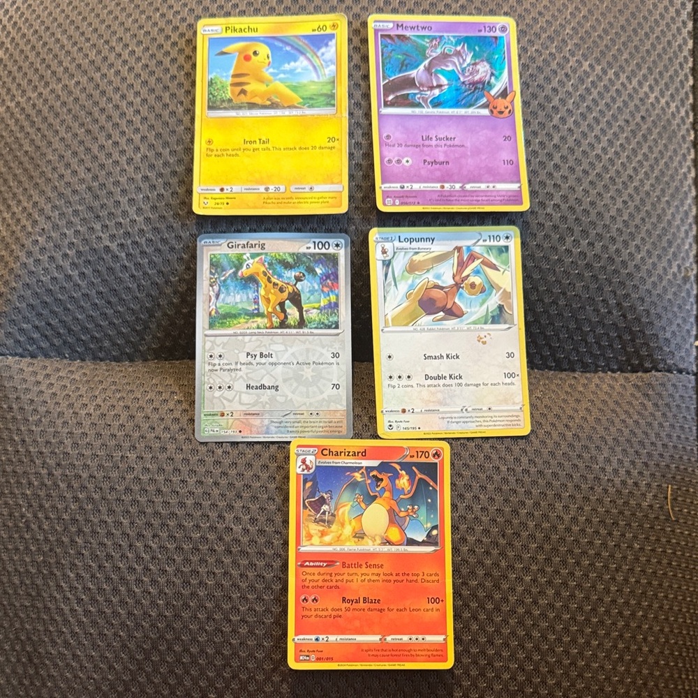 Pokemon Card Set - Yellow, Purple, Red, Blue